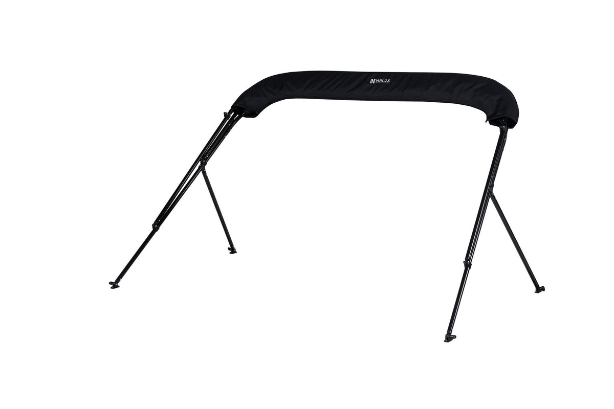 NALUX Biminitop 4  bogen zwart frame- Hoogte 117 cm -Breedte 215-228 cm